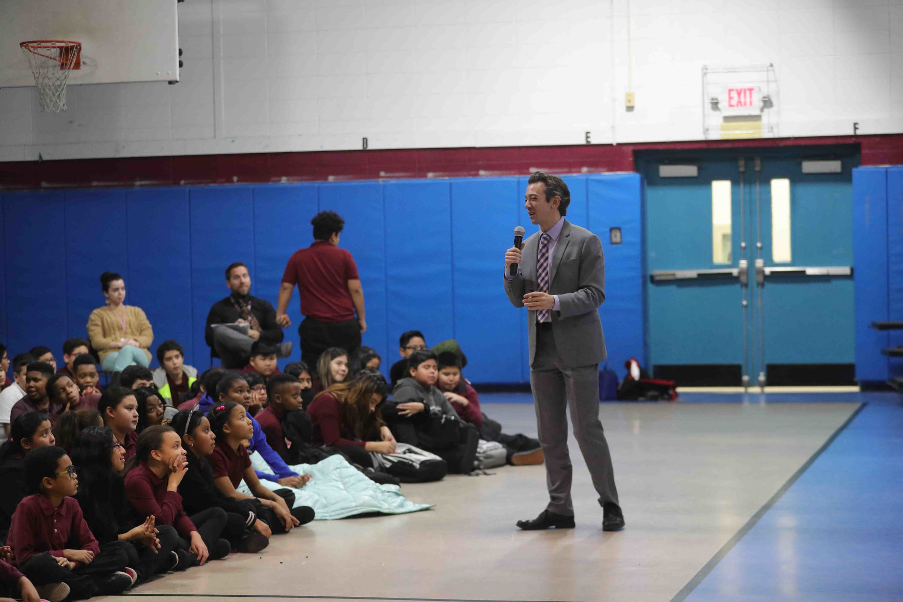 Meteorologist Joe Martucci at South Main School